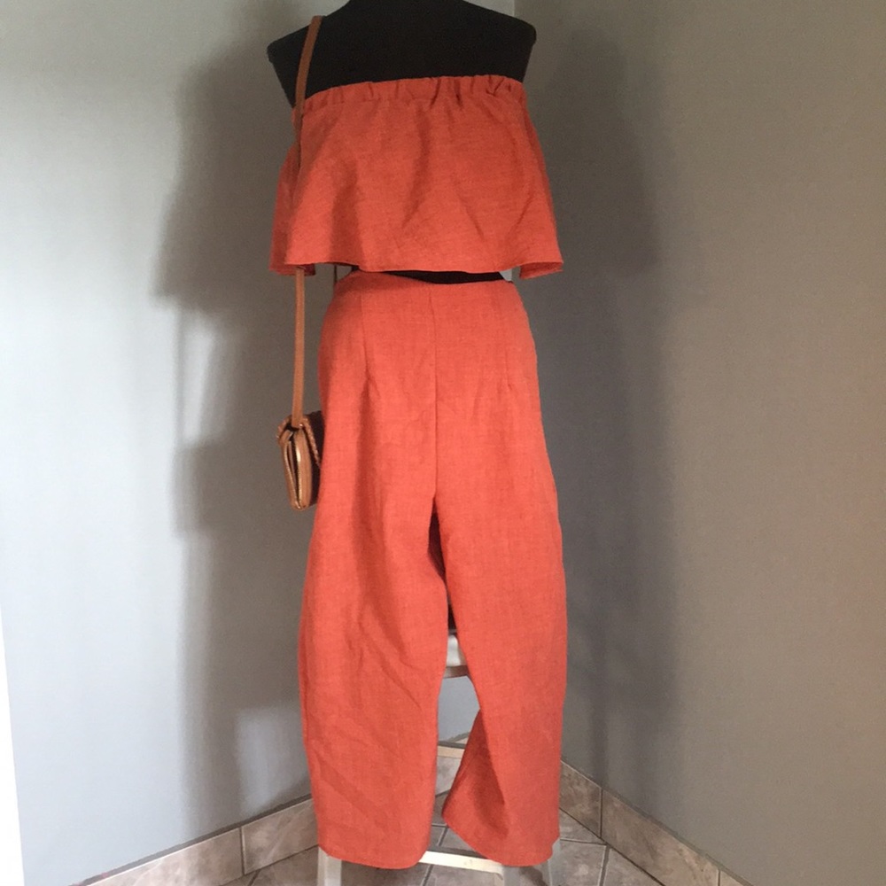 2 piece top and wide leg pant set!